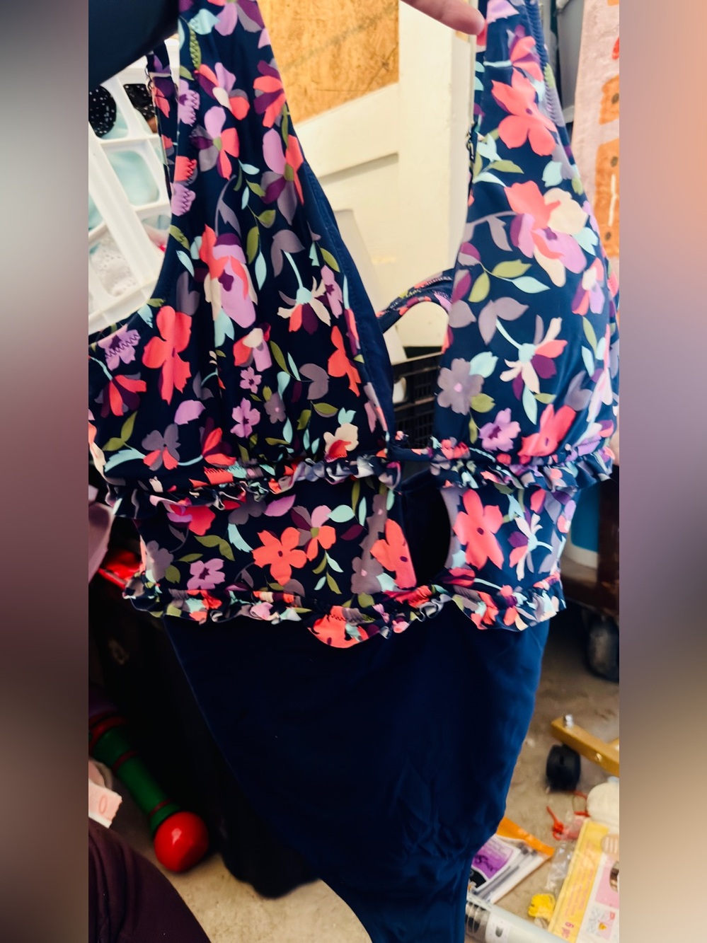 Floral Navy women One-Piece Swimsuit